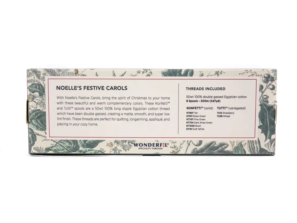 Noelle’s Festive Carols by Edyta Sitar - Egyptian Cotton Thread Pack WonderFil USA