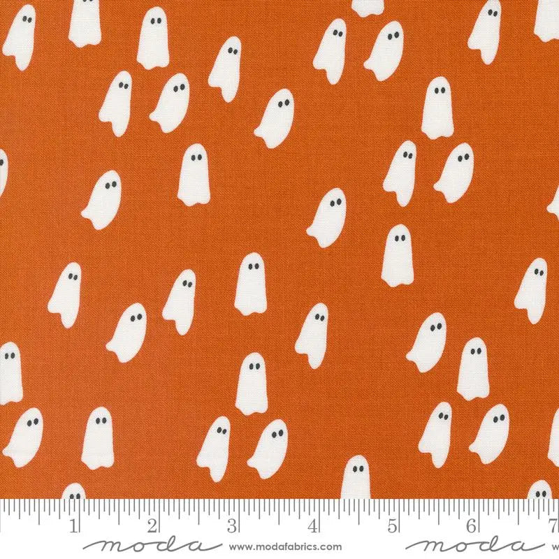 Noir Pumpkin Ghosts Orange 44"/45" Fabric Per Yard Moda Fabrics & Supplies