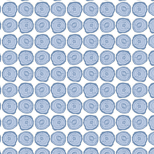 Nordic Cabin - Log - Blue 44" / 45" Fabric Per Yard