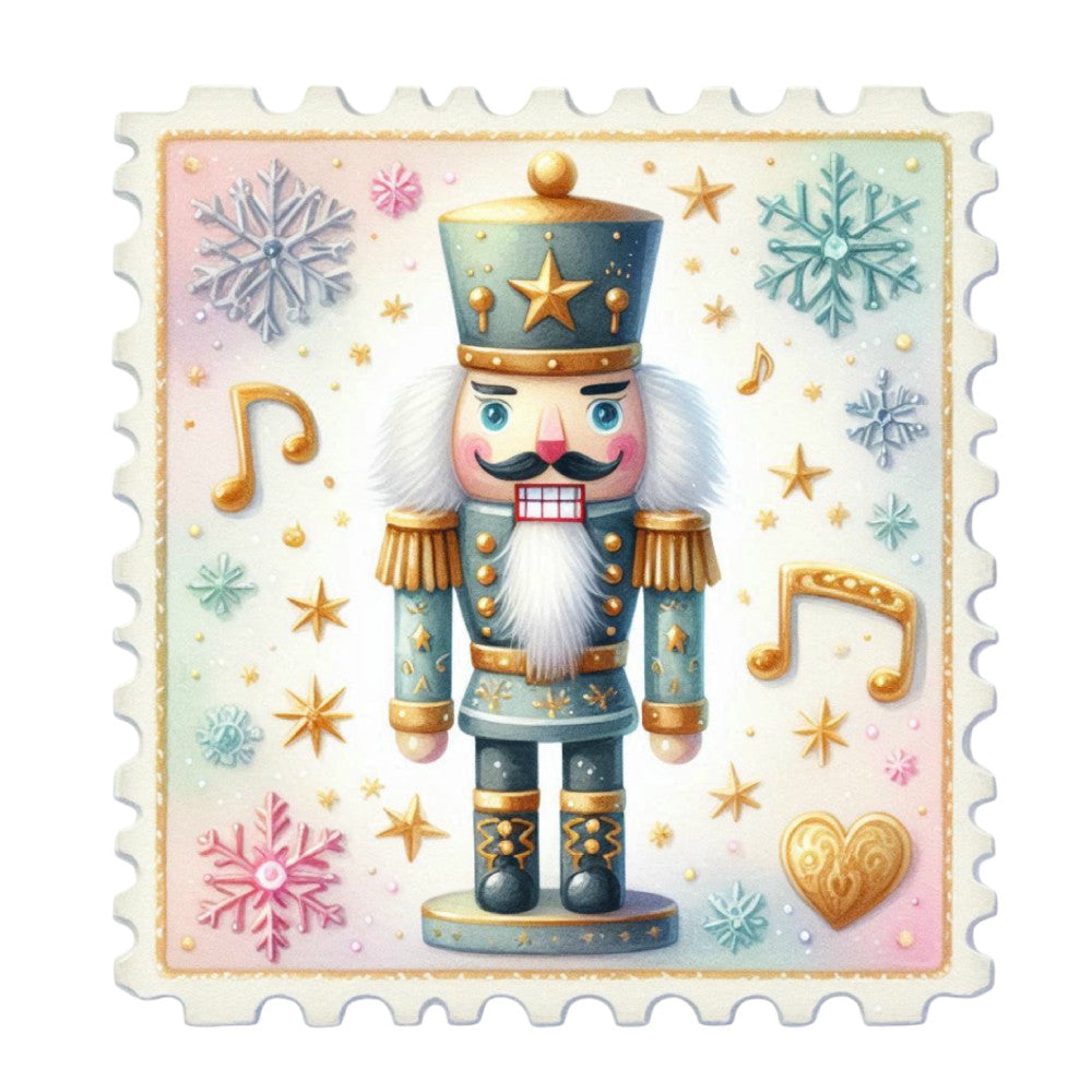 Nutcracker Postage Stamps Fabric Panel 23