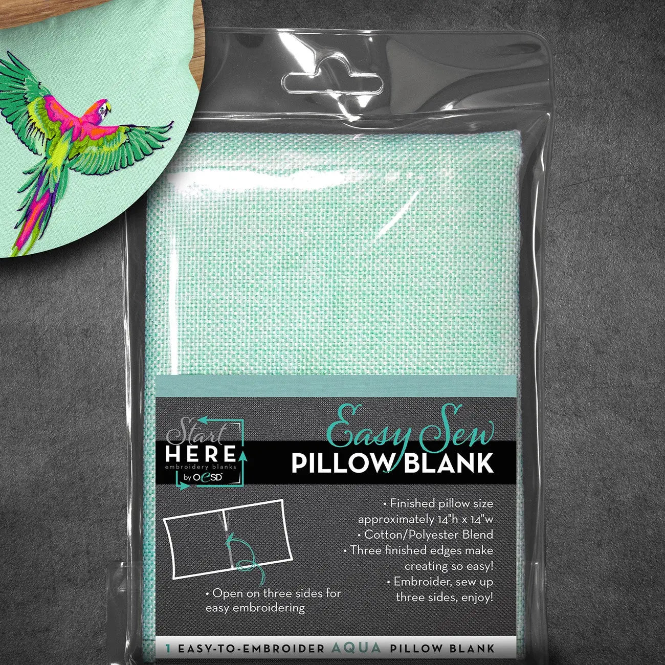OESD Easy Sew Pillow Blank Aqua - Linda's Electric Quilters