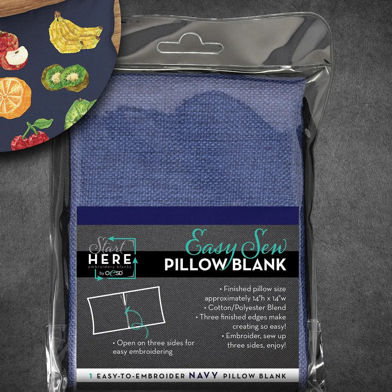 OESD Easy Sew Pillow Blank Navy - Linda's Electric Quilters