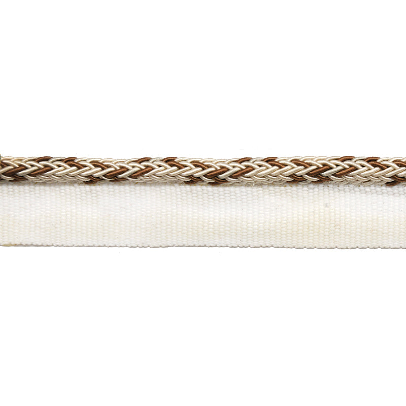 Odyssey Collection - 1/4" Width Braided Cord with Lip (50 Yard Roll) - BC-12000-28/16 Beige and Brown