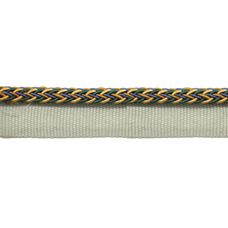 Odyssey Collection - 1/4" Width Braided Cord with Lip (50 Yard Roll) - BC-12000-38/04 Green, Blue and Tan