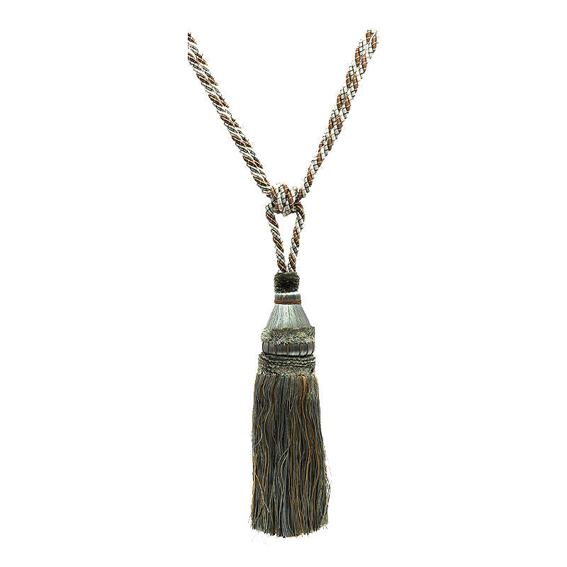 Odyssey Collection - 12" Length SINGLE TASSEL TIEBACK - BT-6030-11/28 Turquoise and Brown