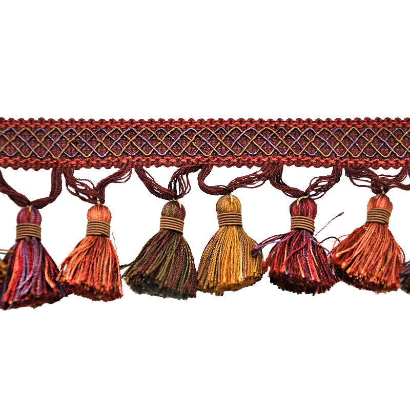 Odyssey Collection - 3 1/2" Tassel Fringe (25 Yard Roll) - BF-4500-70/81 Burgundy and Mocha
