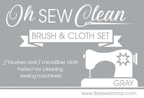 Oh Sew Clean Brush and Cloth Set Grey Checker Distributor