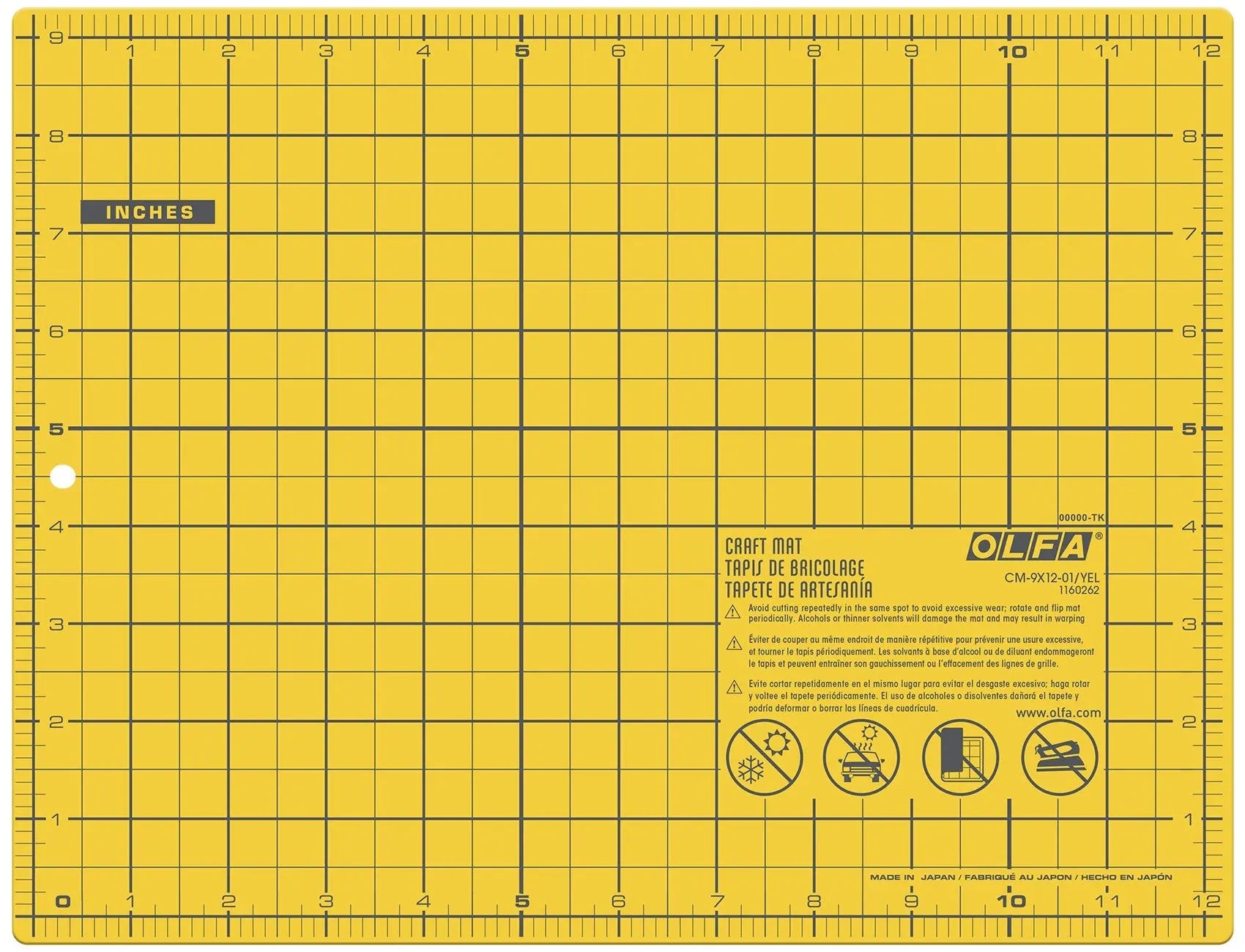 Olfa Yellow Cutting Mat 9in x 12in - Linda's Electric Quilters