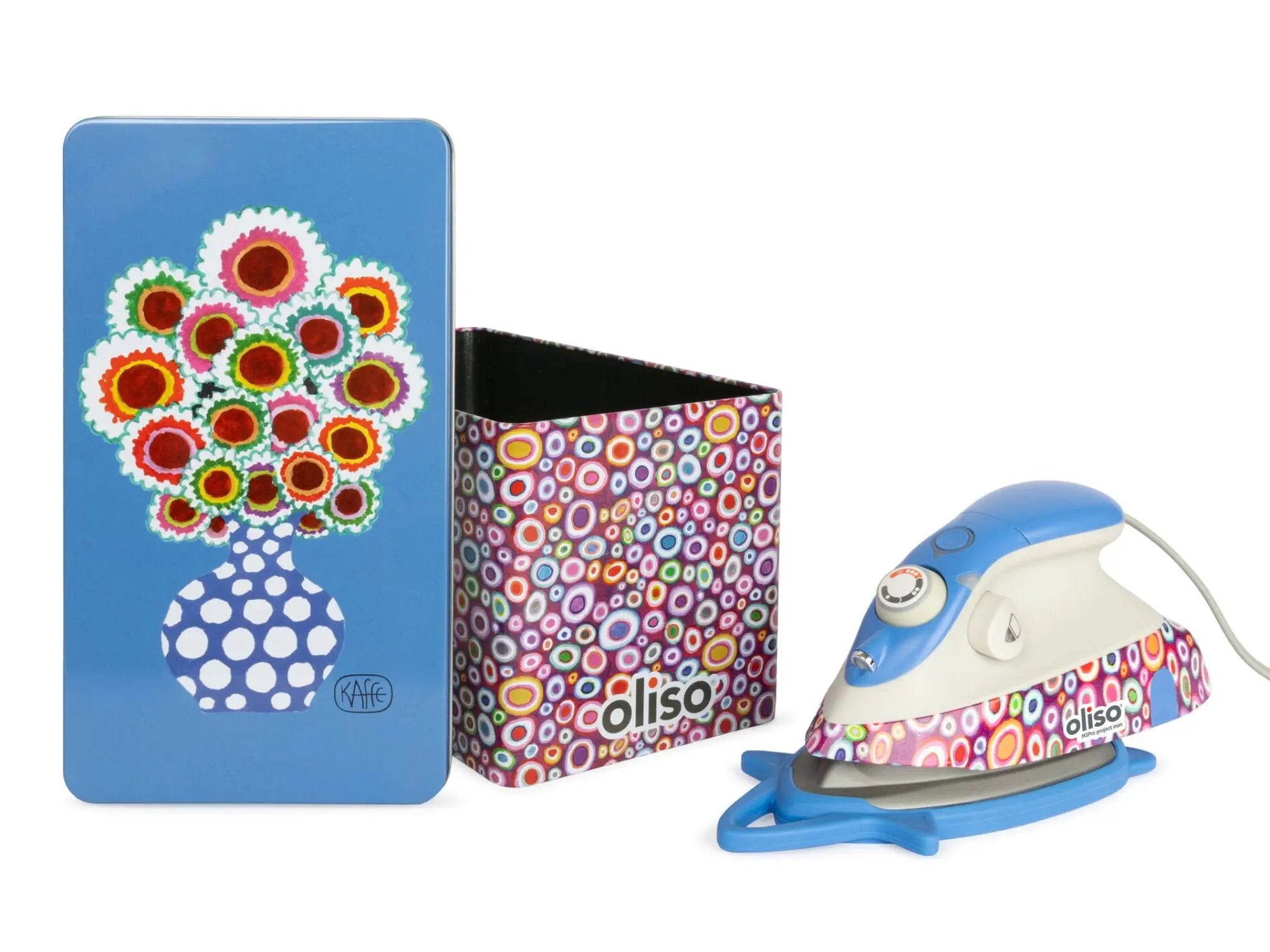 Oliso Mini Iron With Trivet Kaffe Fassett Checker Distributor