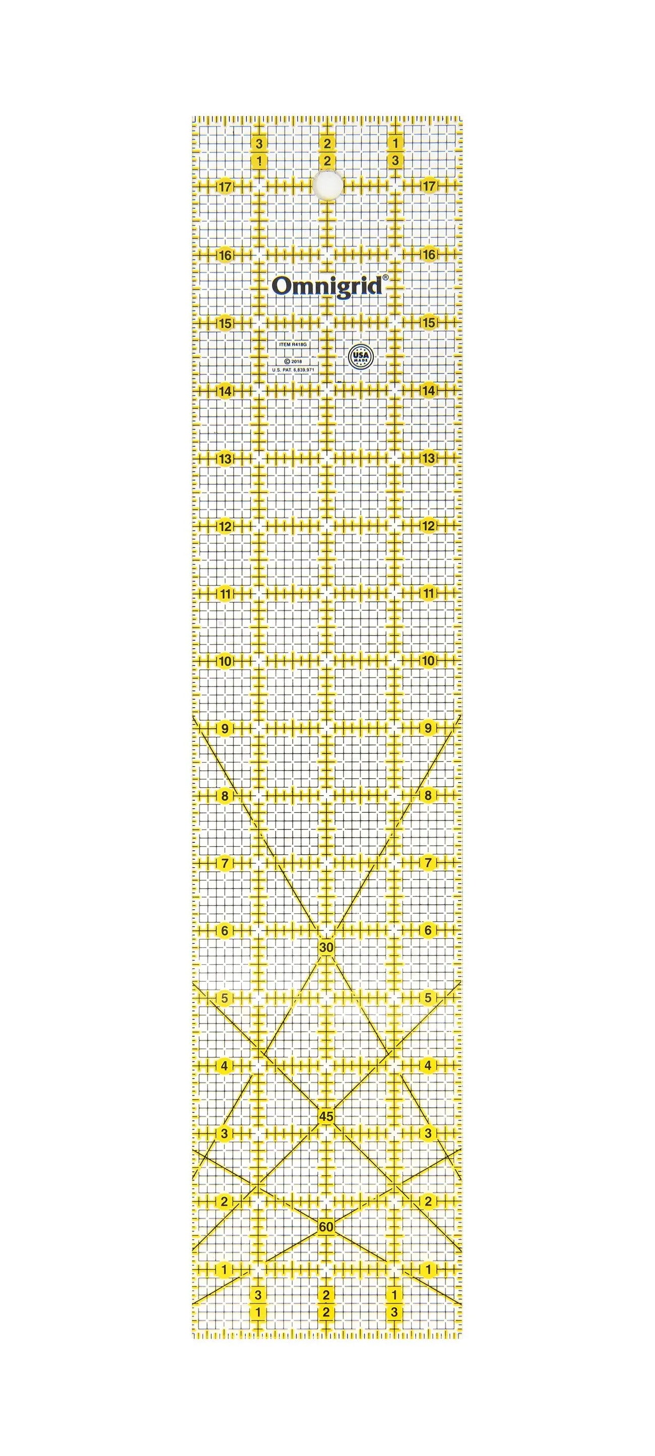 Omnigrid Mini Grid Ruler 4in x 18in - Linda's Electric Quilters