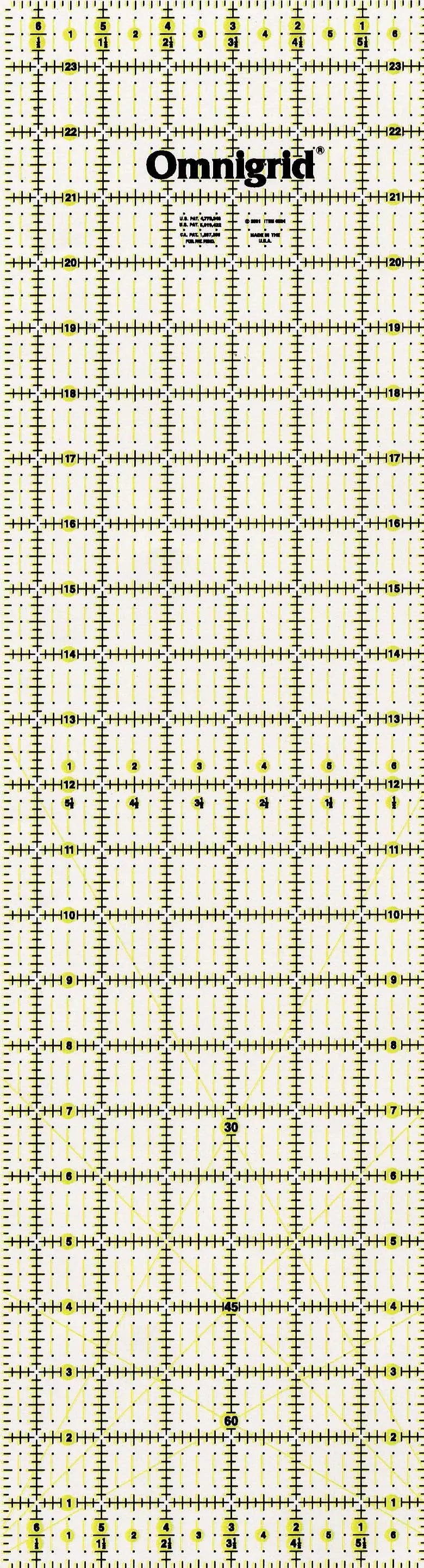 Omnigrid Ruler 6 1/2in x 24in - Linda's Electric Quilters