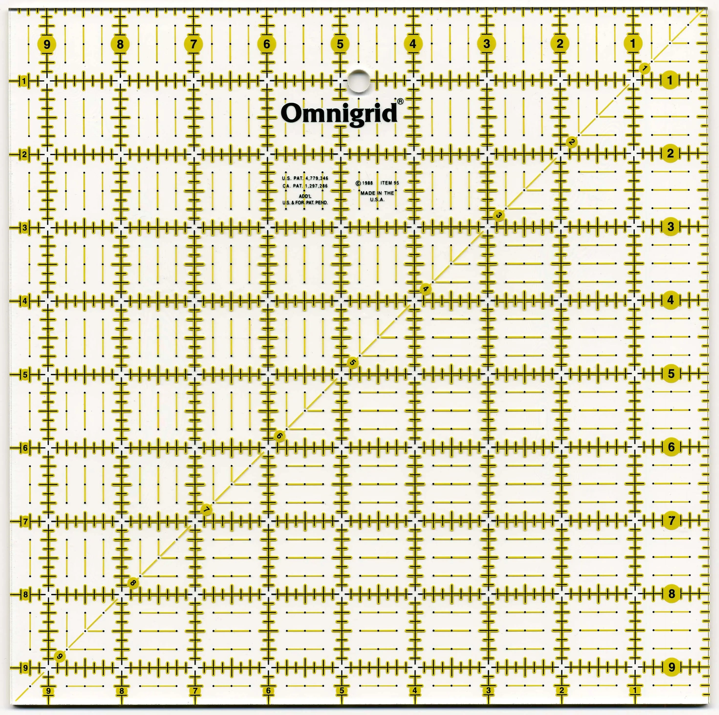 Omnigrid Ruler 9 1/2in Square - Linda's Electric Quilters