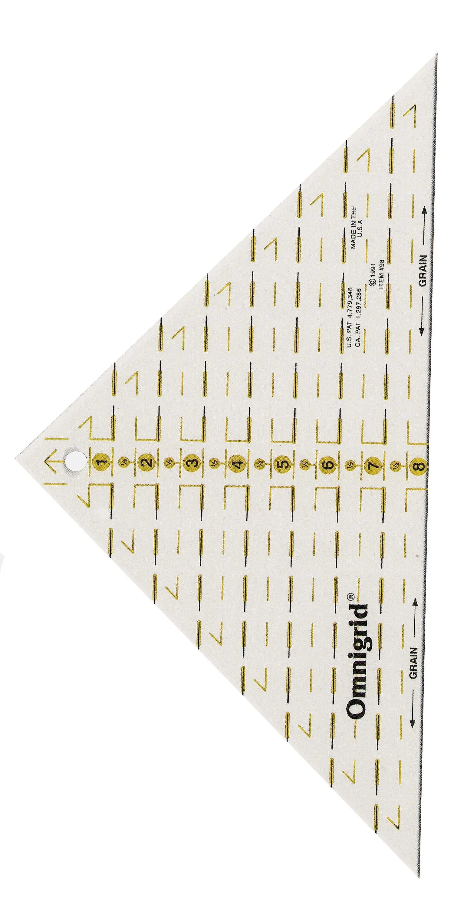 Omnigrid Ruler Right Triangle Up To 8in Square - Linda's Electric Quilters