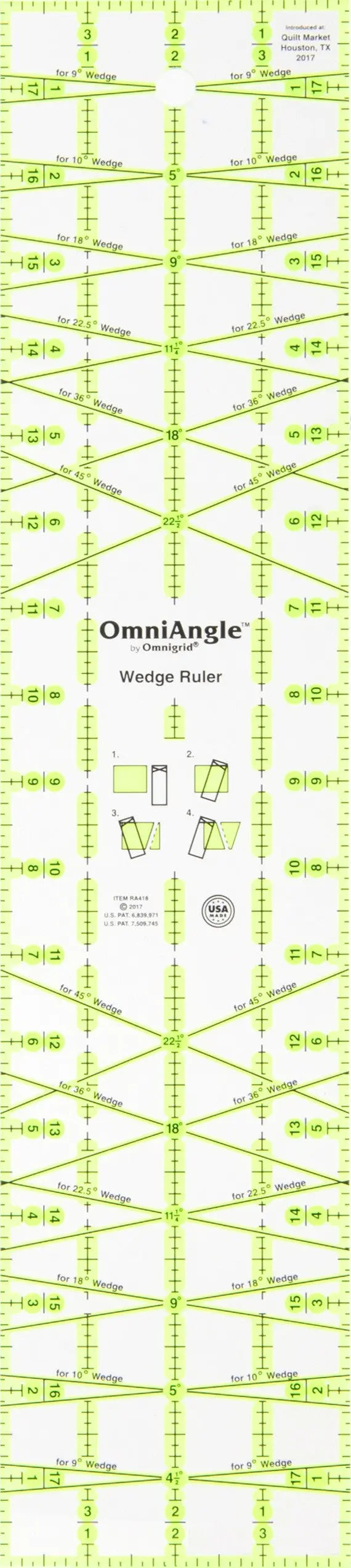 Omnigrip Ruler Angle Mini 4in x 18in - Linda's Electric Quilters
