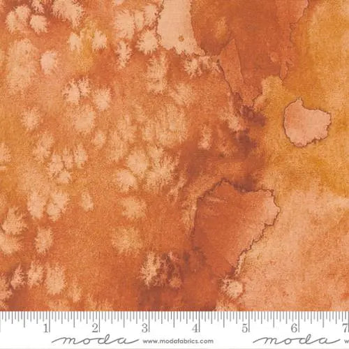 Orange Red Ochre Flow Basic Watercolor Painting 44"/45" Fabric Per Yard - Linda's Electric Quilters