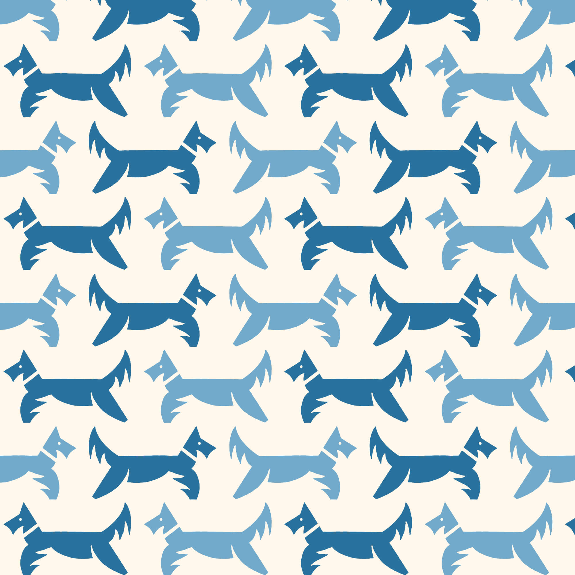 Cloud9 Orchard Deco a dogs life white organic quilting cotton by the yard