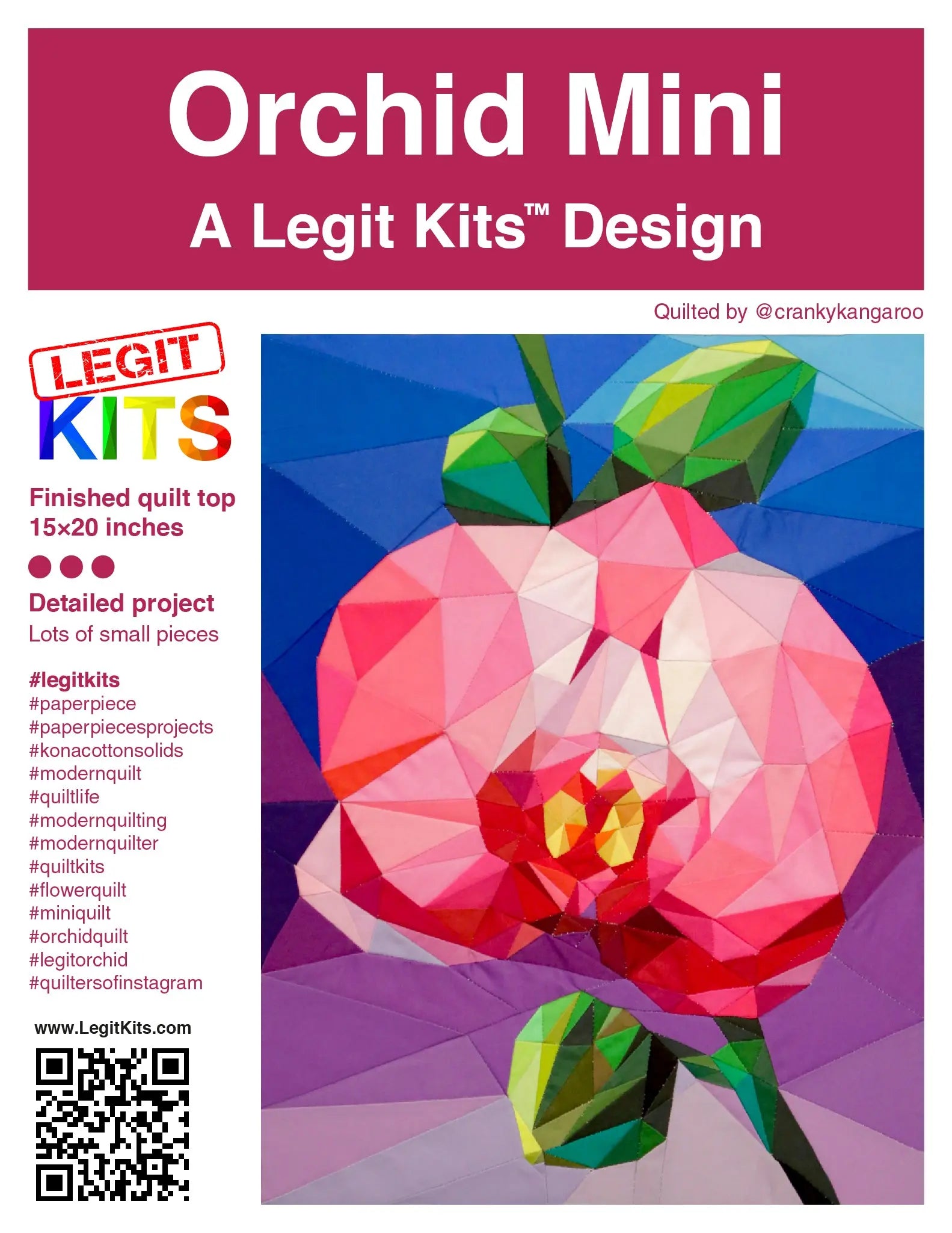 Orchid Mini Quilt Kit Legit Kits