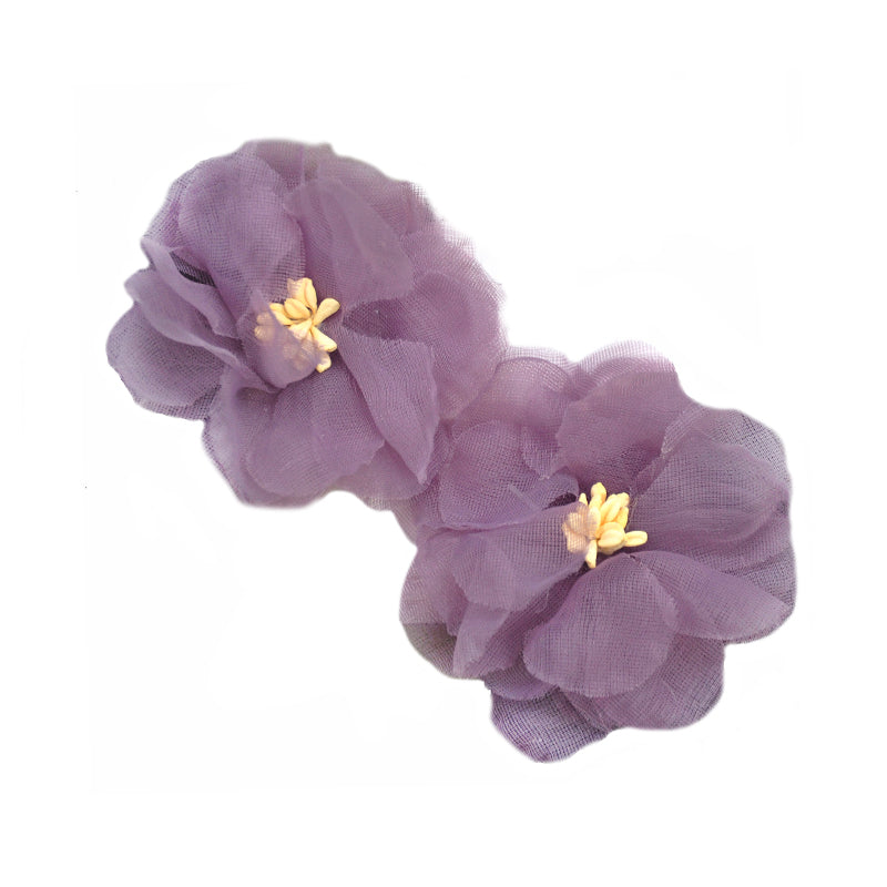 Organza Flower Appliqués - 12pcs 2 1/2" round (6 Cards Per Order) - BPP-A1-21 Lavender