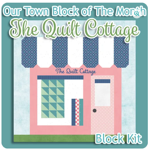 Our Town March Quilt Cottage kit detail by Riley Blake