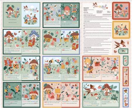 Riley Blake Thimbelina & the Sewing Fairies Storybook Panel — 35.5 x 43.5 inch fabric panel