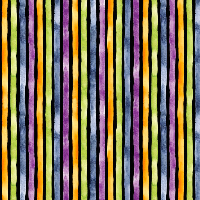Spooky Stripe Multi Cotton 44"/45" Fabric Per Yard