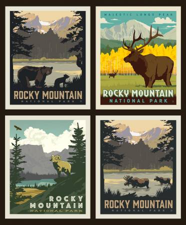 Riley Blake National Parks Rocky Mountains pillow panel PP8935