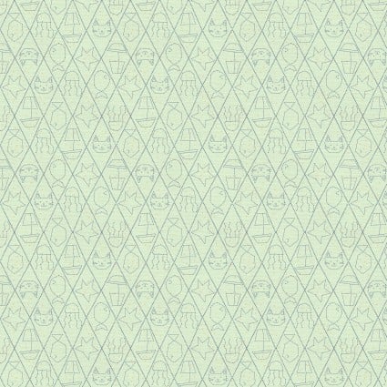 Clothworks Sky Adventures Starry Rain quilting fabric in Light Green