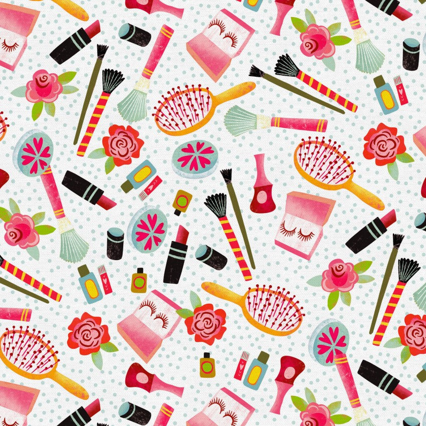 Blue/Pink Bubble Bath Cosmetics Cotton Wideback 118" Fabric Per Yard