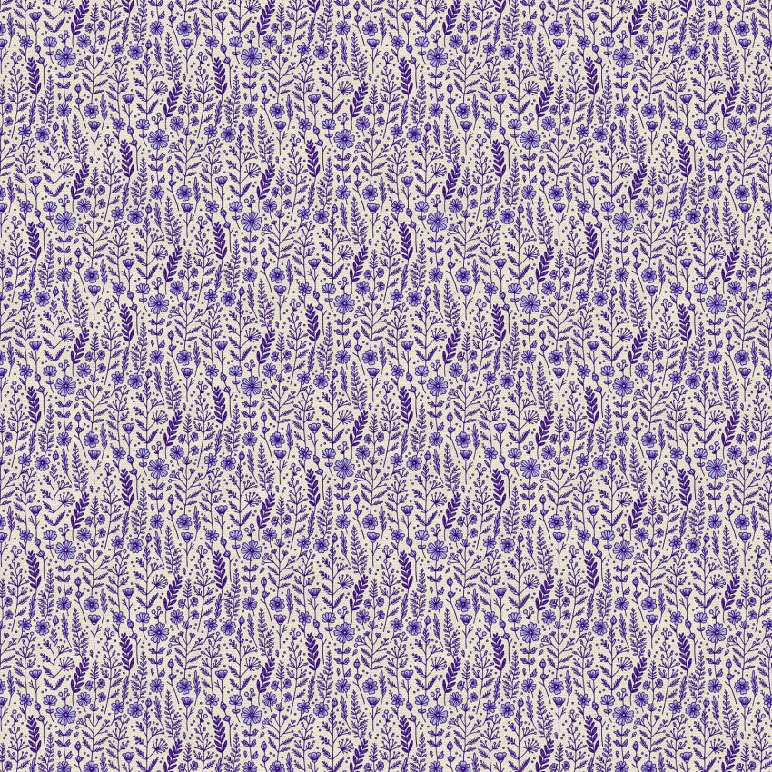 Blue Petite Petals Wildflowers Cotton Wideback 118" Fabric Per Yard