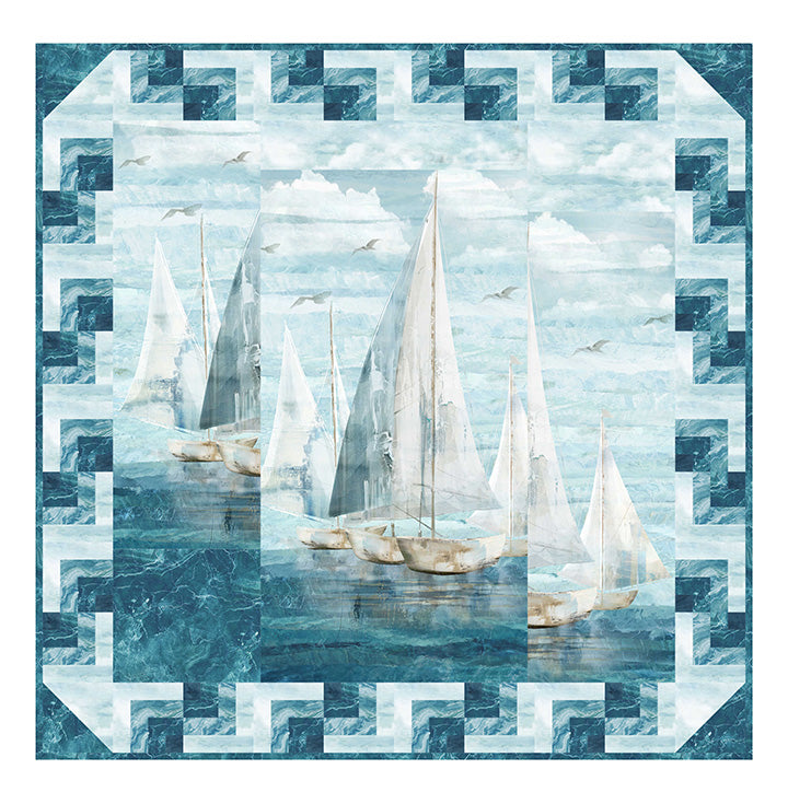 Smooth Sailing Split Reflection 50" x 50" Quilt Pattern
