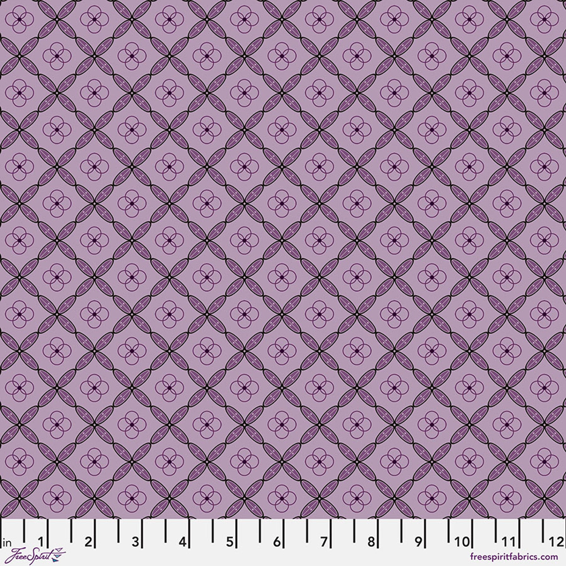 Enrapture by Giucy Giuce Tiles - Amethyst Cotton 44"/45" Fabric Per Yard