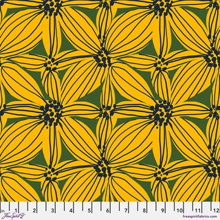 Echoes In Colour Sunburst Blossoms Golden Cotton 44"/45" Fabric Per Yard