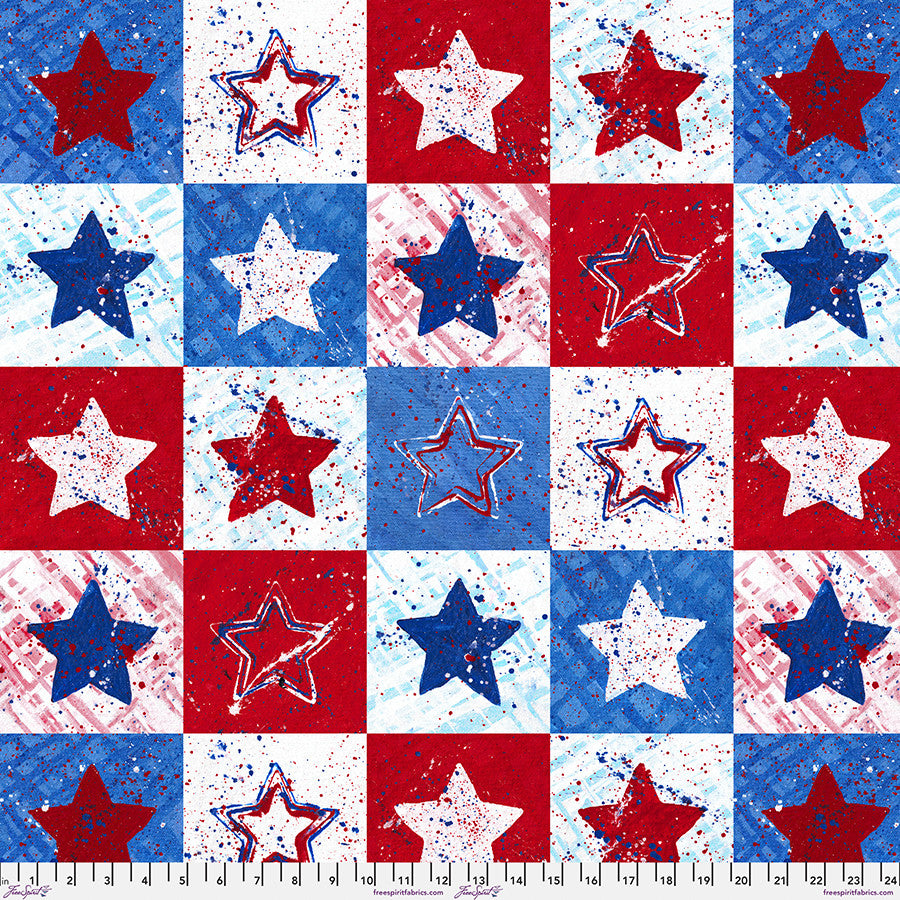 Serenity Stars - Patriotic Americana Cotton 44"/45" Fabric Per Yard