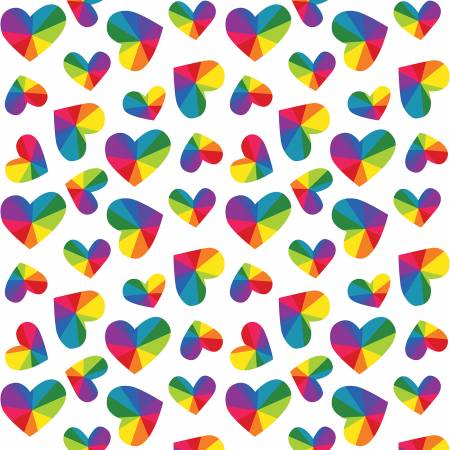 Free Spirit Love in the Wild Love Everywhere White quilting fabric