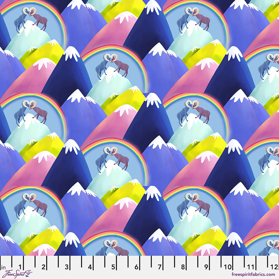 Free Spirit Love in the Wild Love on the Snow Top Multi quilting fabric