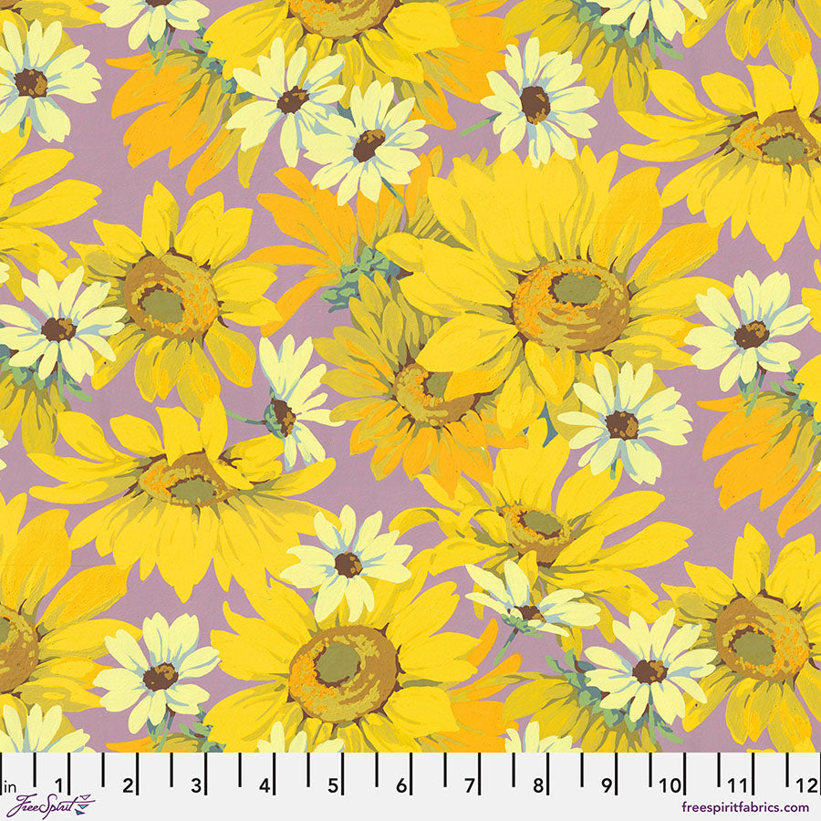 FreeSpirit Nation of Flowers Sunflower quilting fabric in Yellow