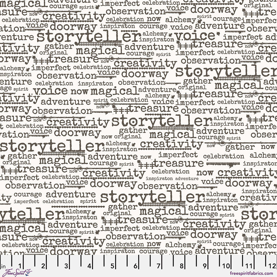 Wordster Paper Stamped Cotton 44"/45" Fabric Per Yard