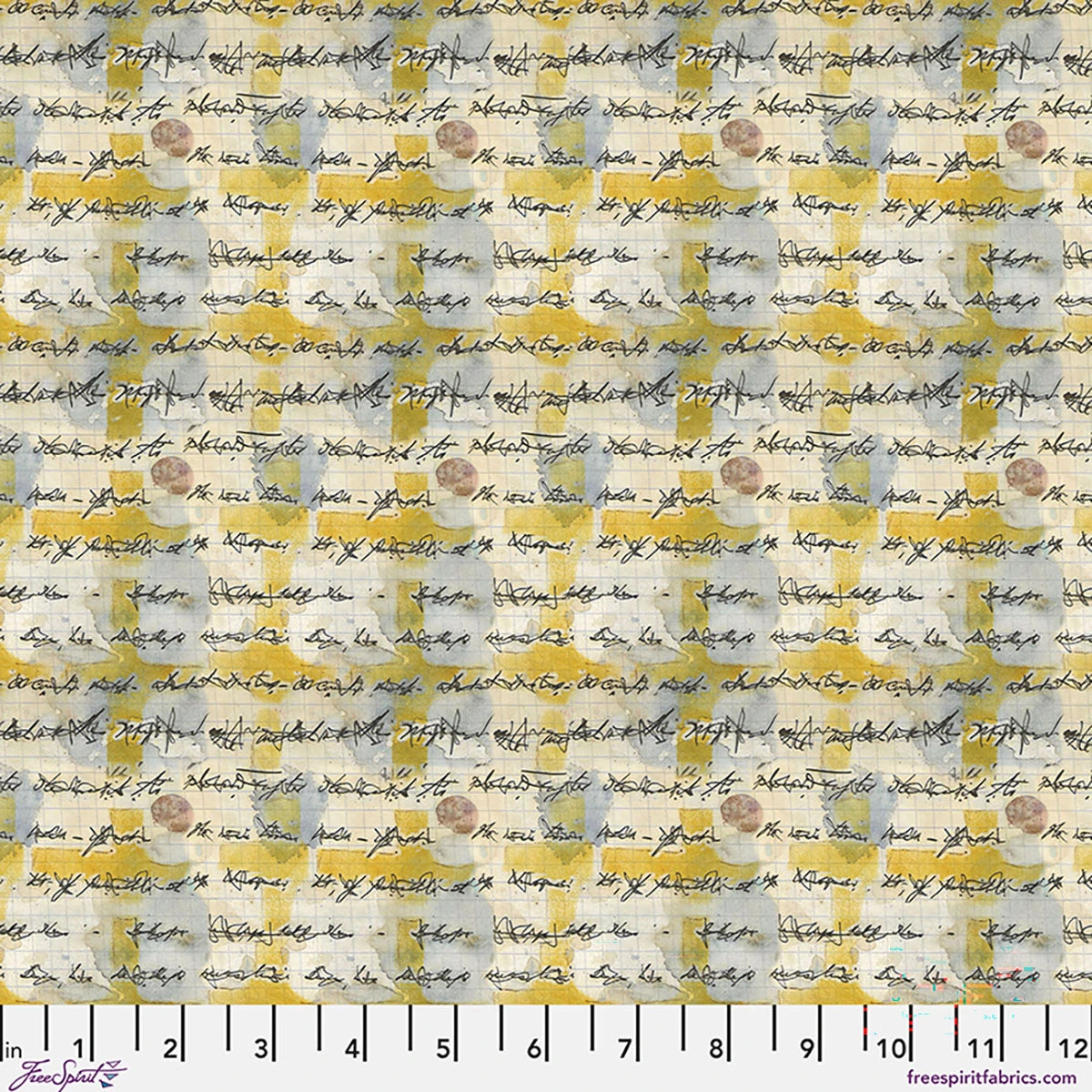 One Layer Away Asemic Butter Cotton 44"/45" Fabric Per Yard
