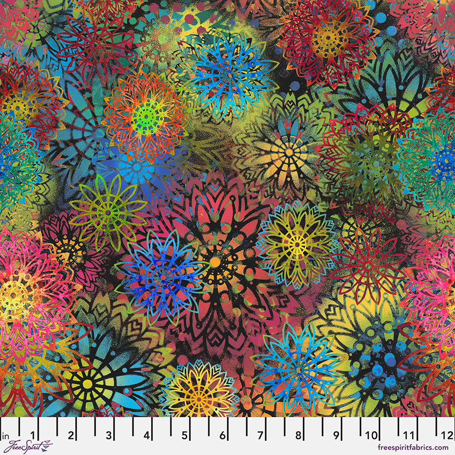 FreeSpirit Butterfly Fields multi fireworks quilting cotton fabric