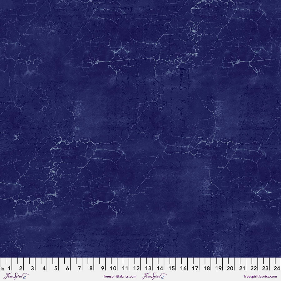 Tim Holtz Cracked Shadow quilting cotton in Lapis