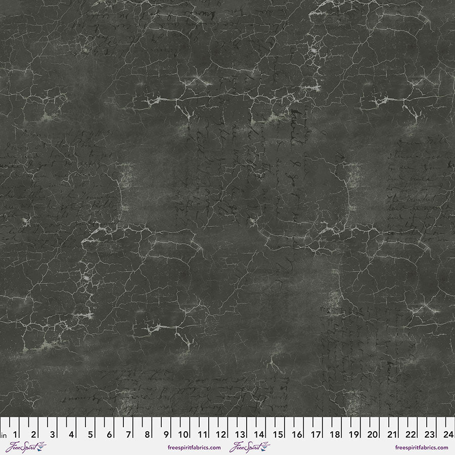 Tim Holtz Cracked Shadow quilting cotton fabric in Obsidian by FreeSpirit