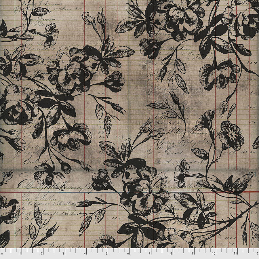 Tim Holtz Beloved Foundations neutral vintage quilting cotton fabric by FreeSpirit