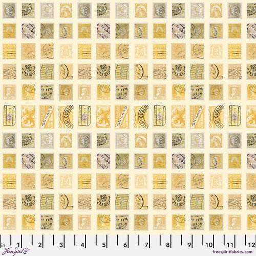 Tim Holtz Palette Stamps quilting cotton in Yellow