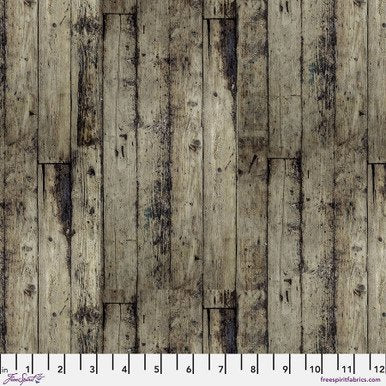 Tim Holtz Wood quilting cotton in Neutral