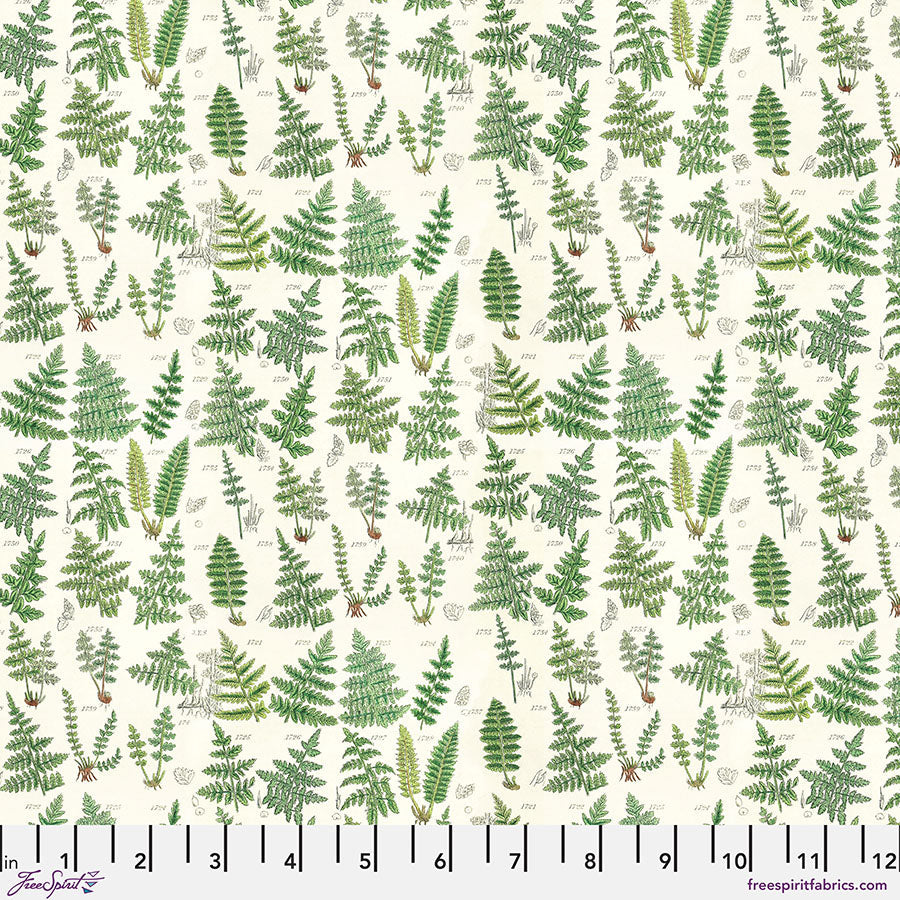 Tim Holtz Ferns quilting cotton in Green