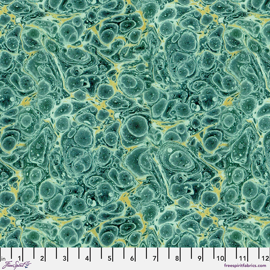 FreeSpirit Tim Holtz Marble quilting cotton in Teal