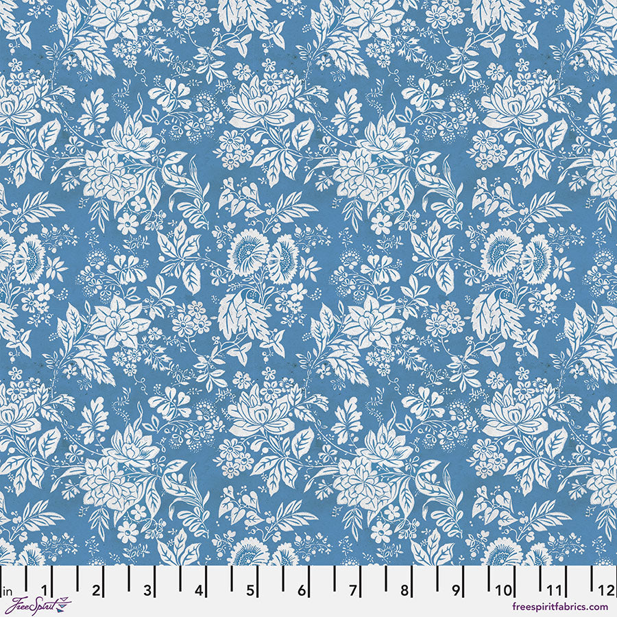 Tim Holtz Palette Blue Tapestry quilting fabric for FreeSpirit