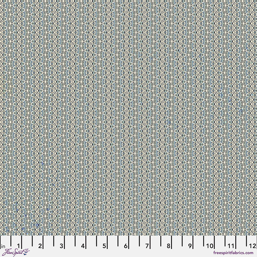 Tim Holtz Palette Blue Tiny Print quilting fabric for FreeSpirit in Blue