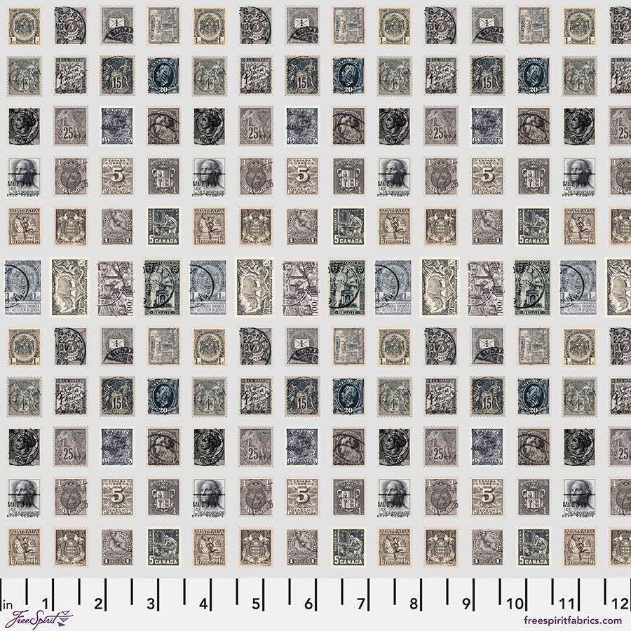 Free Spirit Tim Holtz Palette Charcoal Stamps quilting fabric