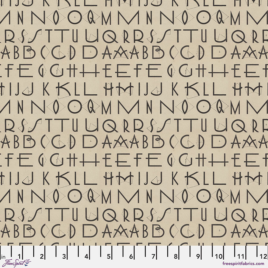 Free Spirit Tim Holtz Palette Charcoal Typography quilting fabric